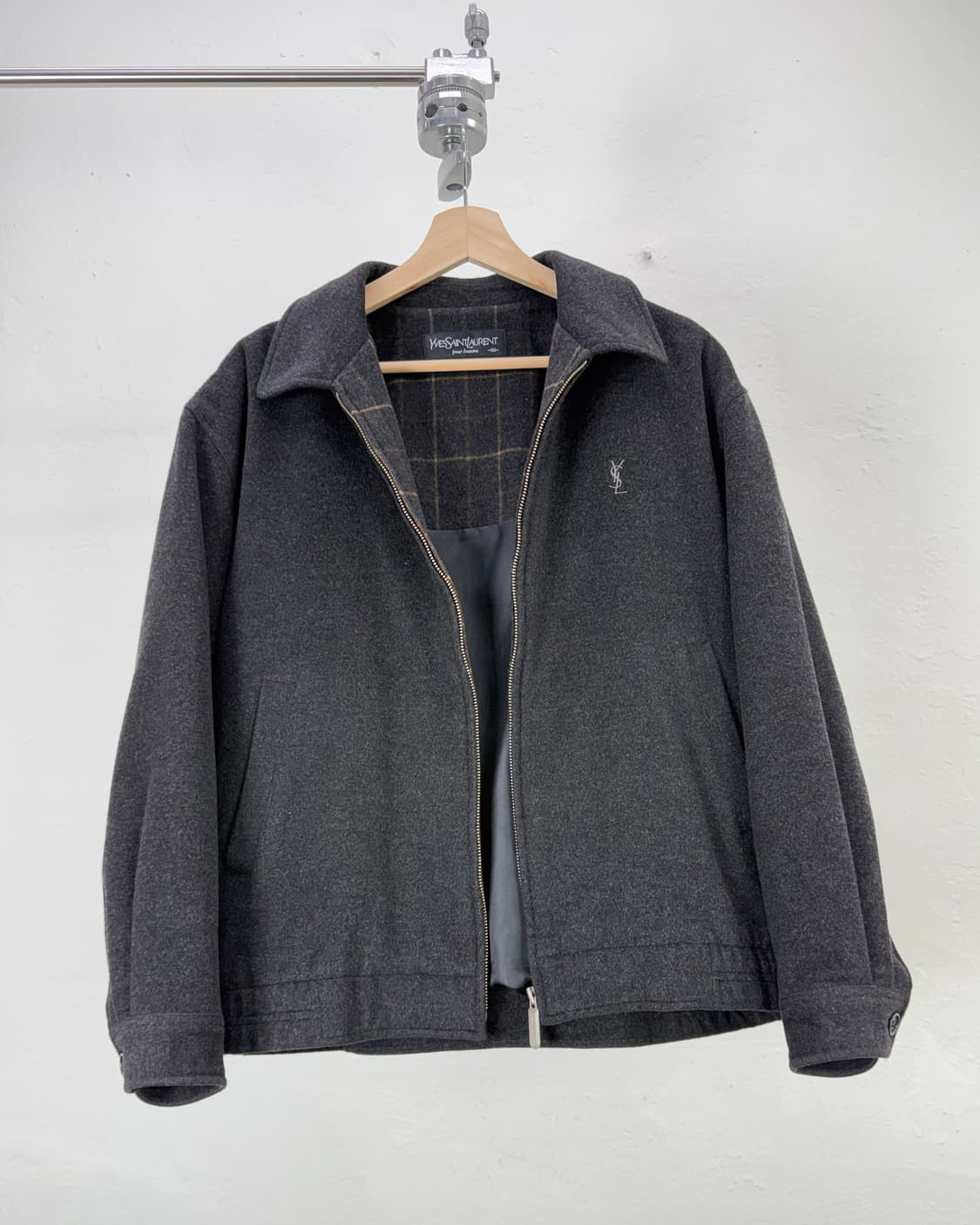 이브 생로랑 뿌르 옴므 다크 그레이 을 블루종 자켓 상품이미지2