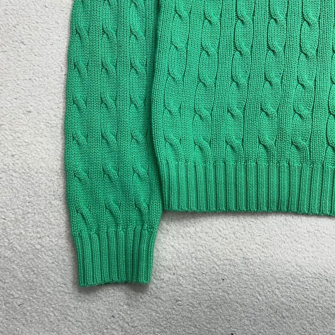 폴로랄프로렌 옐로우 포니 그린 케이블 니트 L 상품이미지3