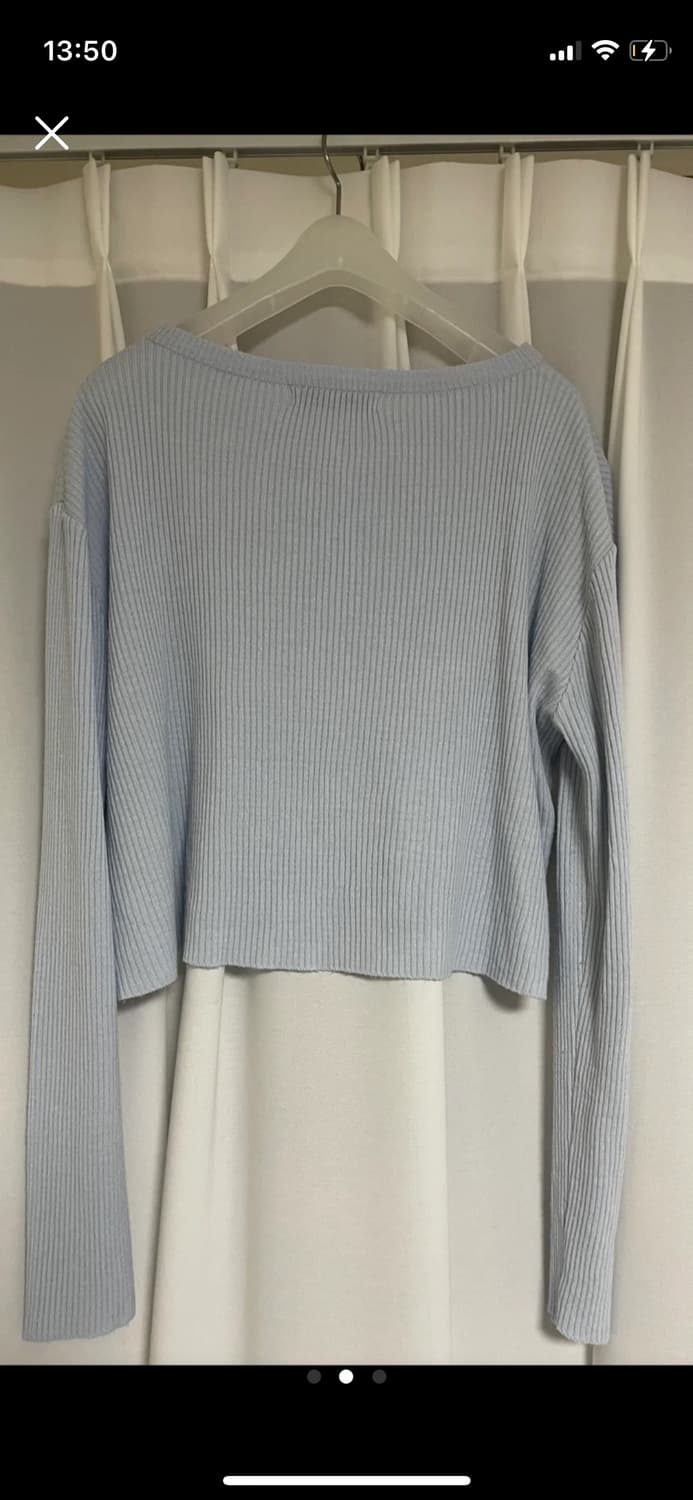 TRENDY APPAREL 하늘색 골지 가디건 상품이미지2