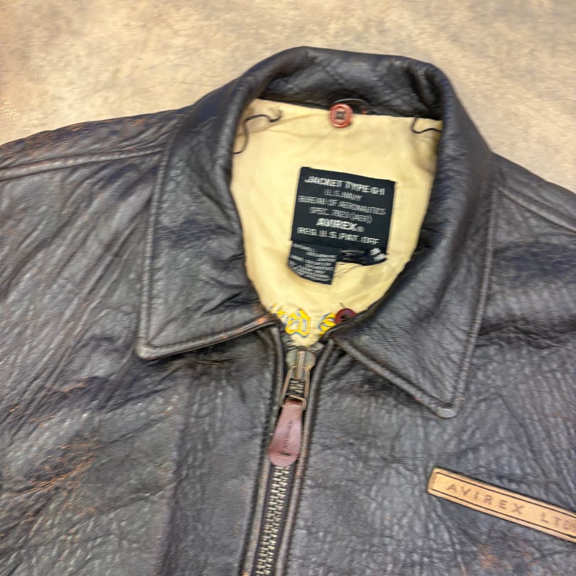 90‘s 아비렉스 핀업걸 G-1 플라이트 카우하이드 자켓 상품이미지3