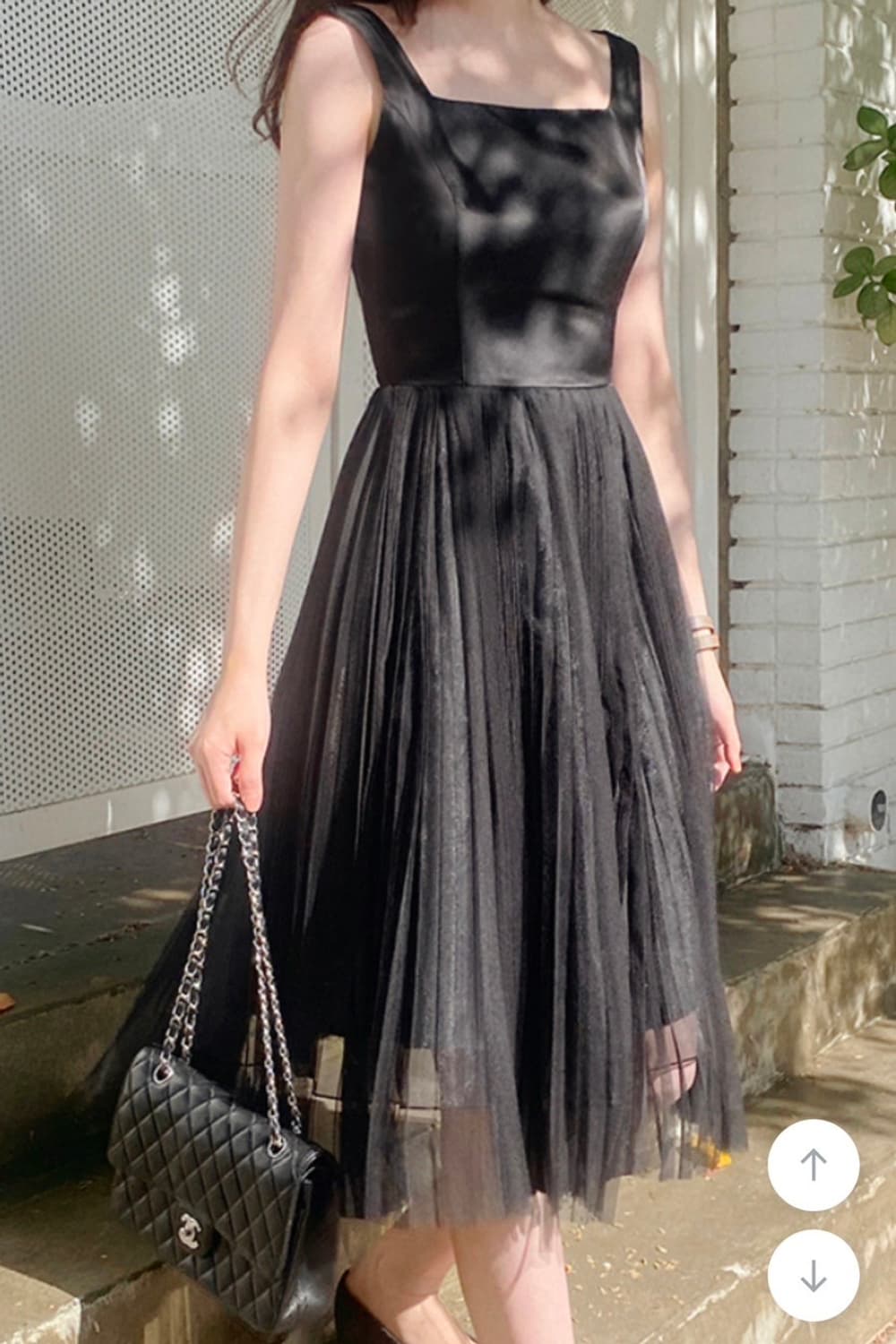 Only milkcocoa 밀크코코아 블랙 실크 100 드레스 튤스커트 상품이미지3