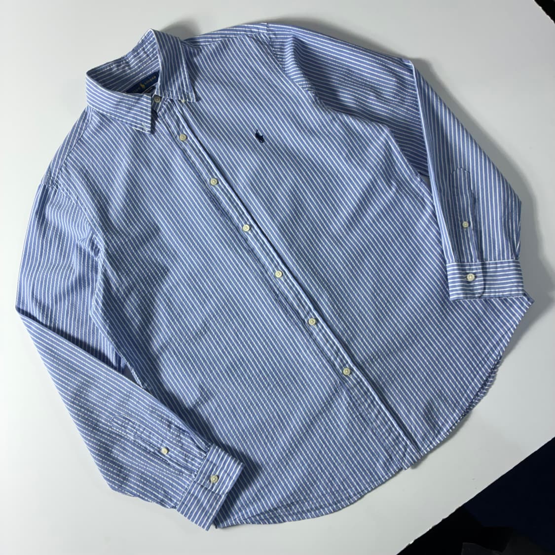 Polo  폴로 랄프로렌 자수 코튼 라이트블루 스트라이프 셔츠 상품이미지2