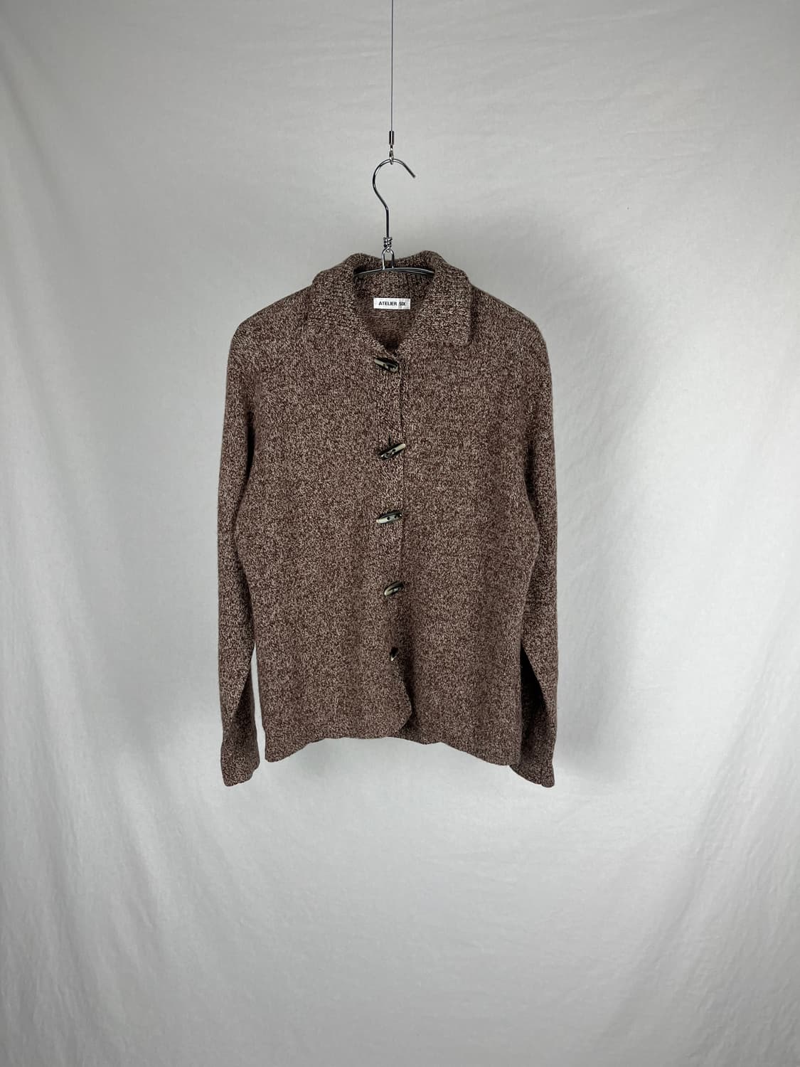 Vintage 소뿔 단추 울 니트 가디건 상품이미지1