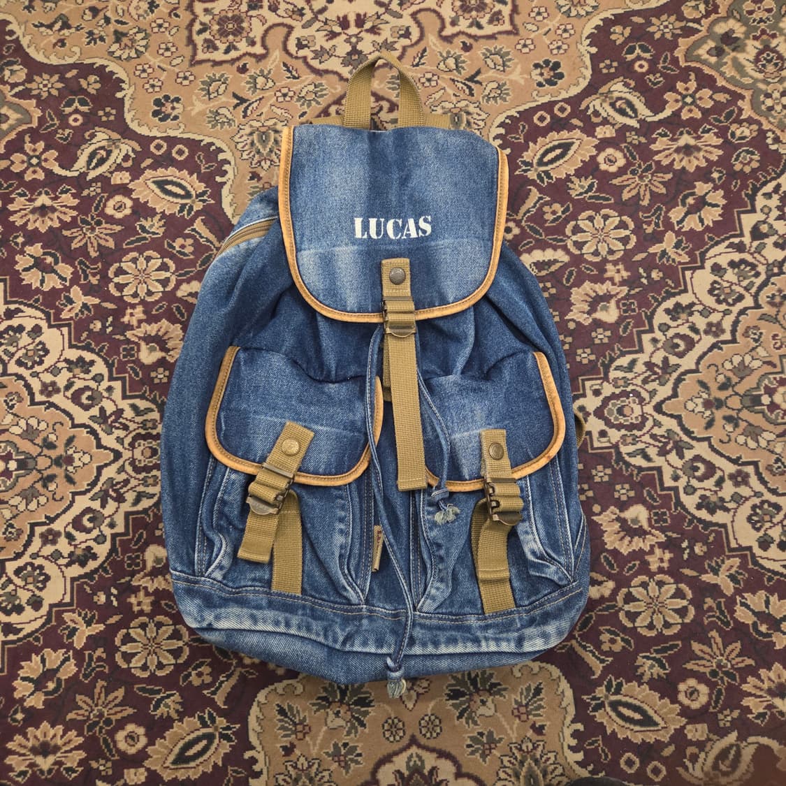 루카스 데님럭색 백팩 복조리 가방 상품이미지1
