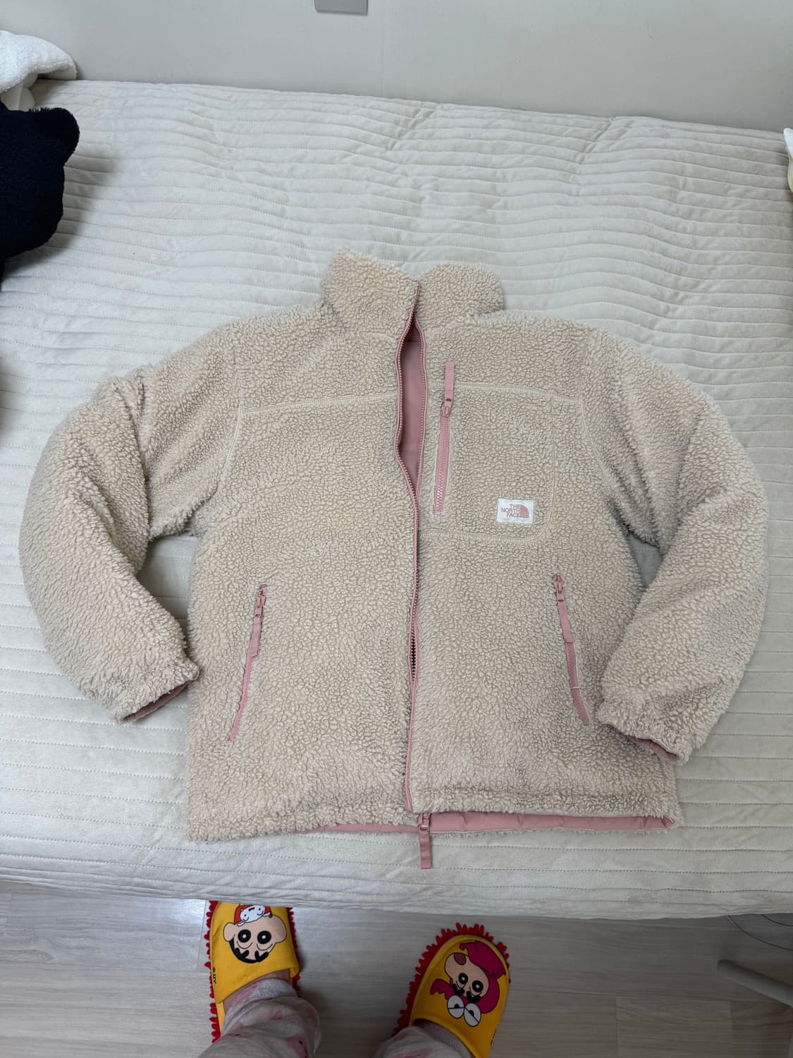 노스페이스 리버시블 뽀글이 패딩 핑크 M/95 상품이미지3