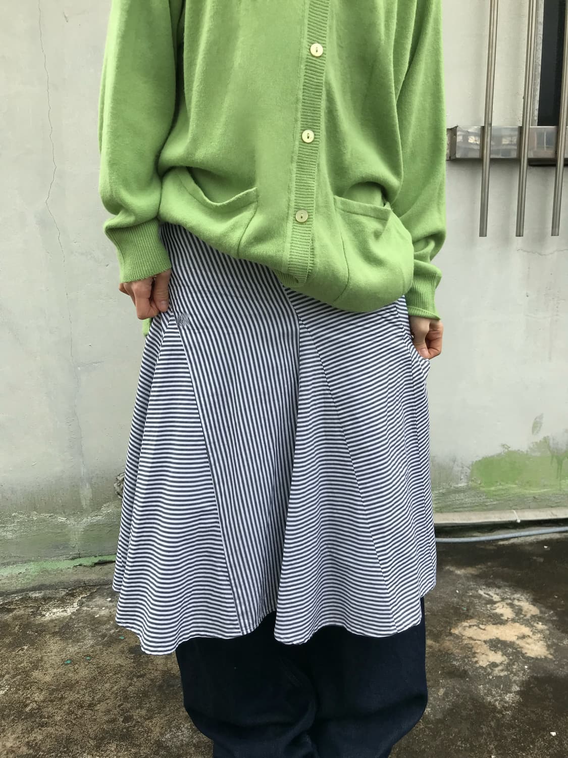 믹스 스트라이프 스커트 상품이미지1