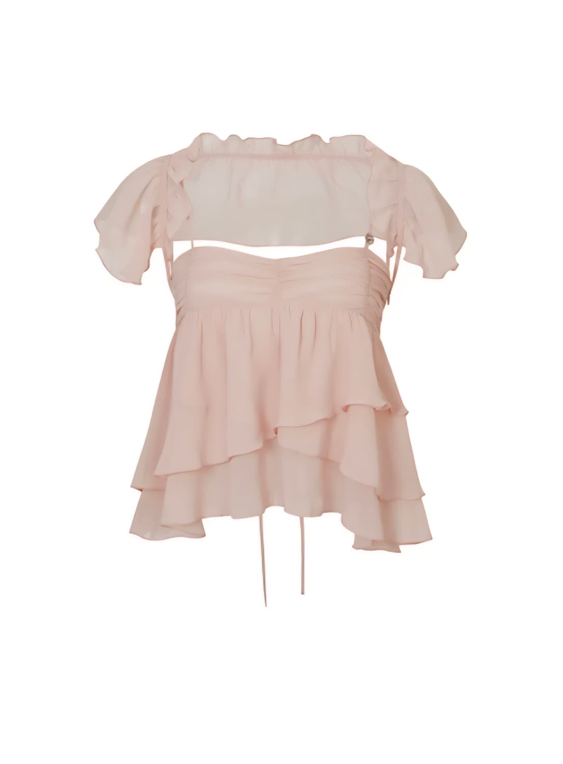 페인오어플레져 ELLA CAPE BLOUSE PINK 상품이미지1