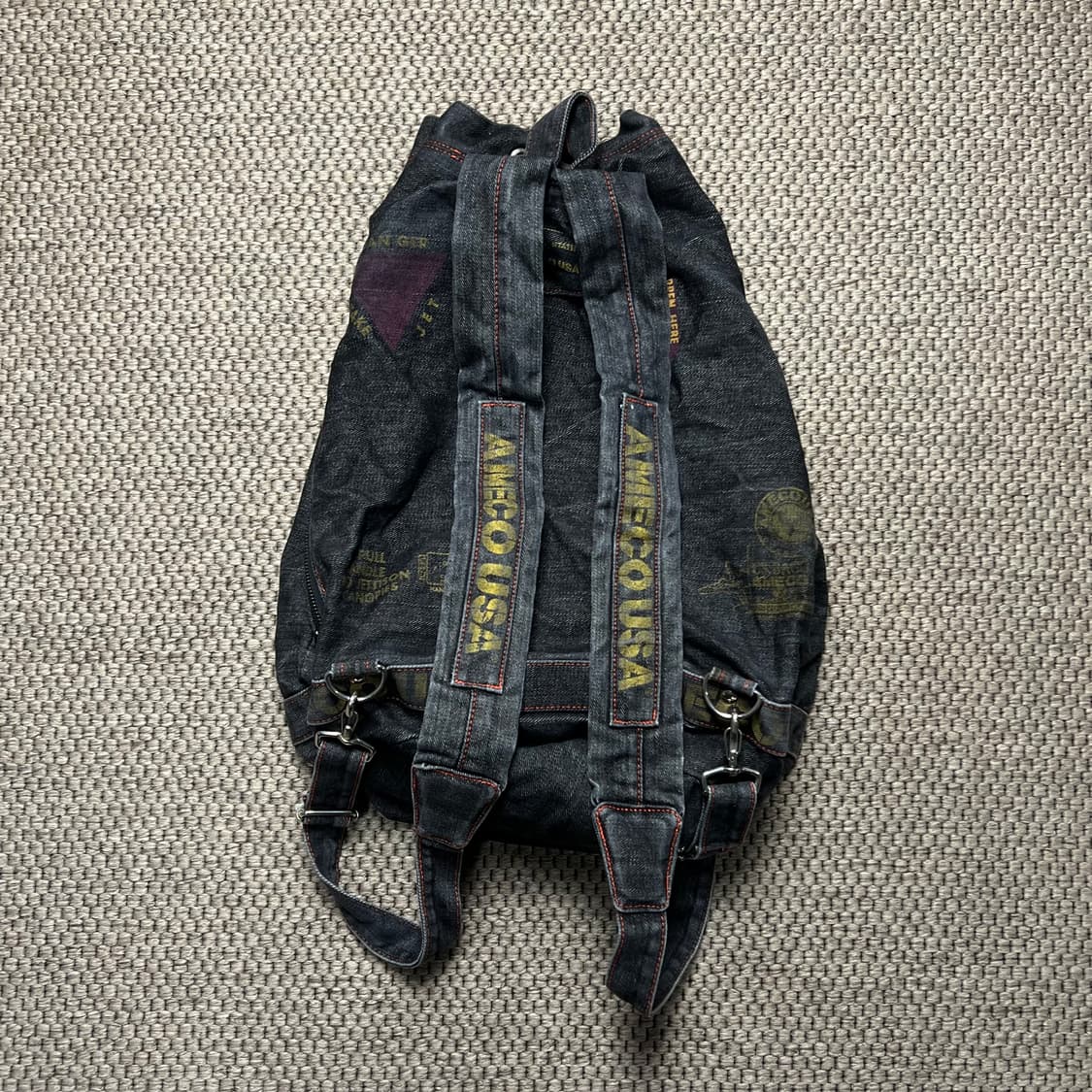 AMECO 아메코 USA 흑청 드로우스트링 백팩 상품이미지2