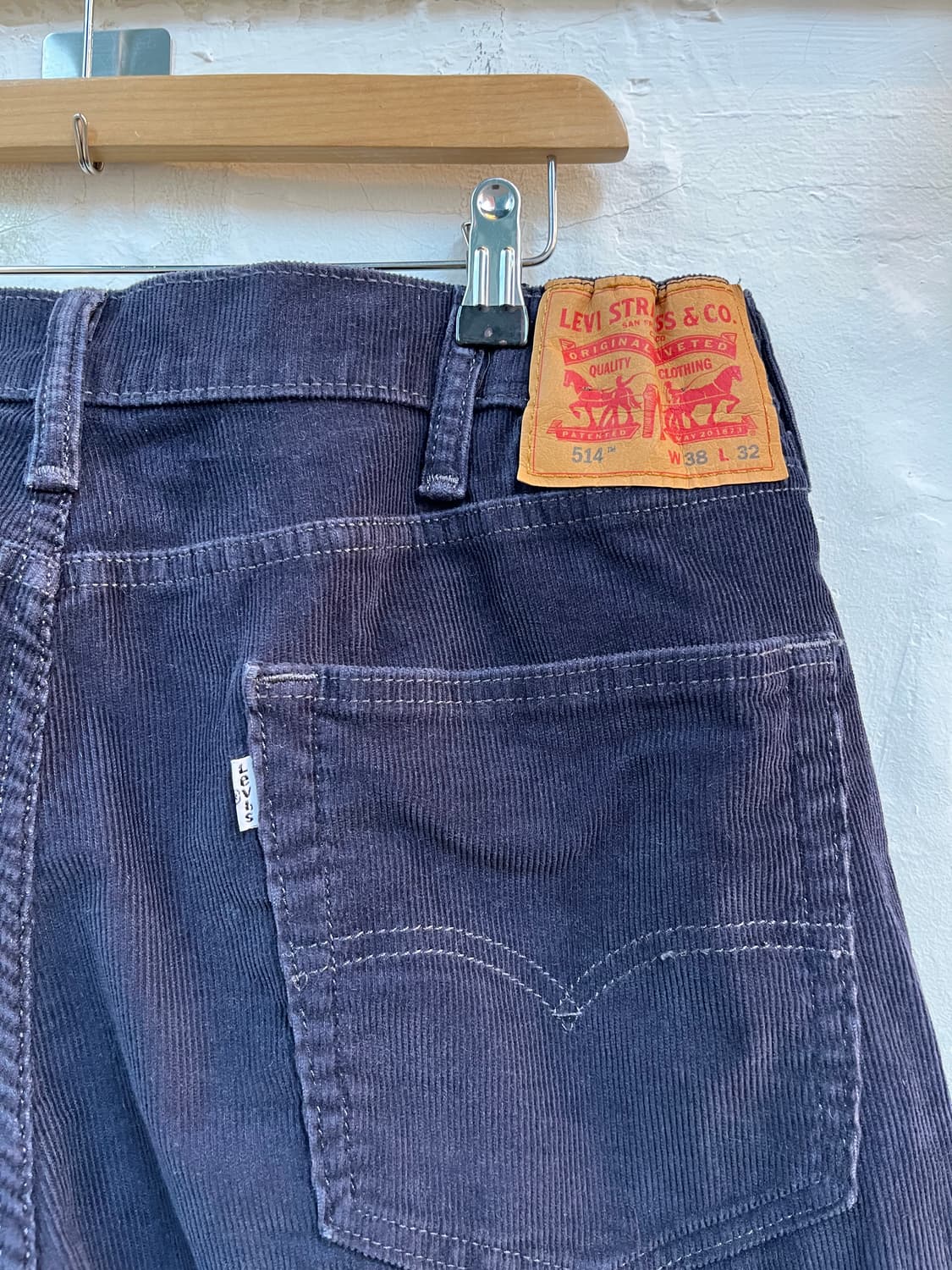 Levis 514 네이비 블루 코듀로이 팬츠 38x32 상품이미지7