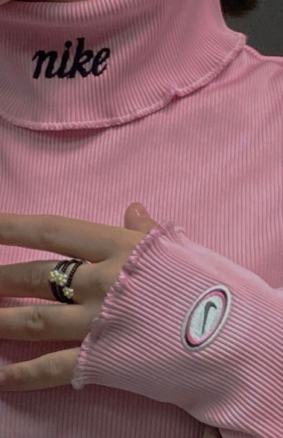 나이키 핑크 목폴라 니트 (M) 상품이미지1
