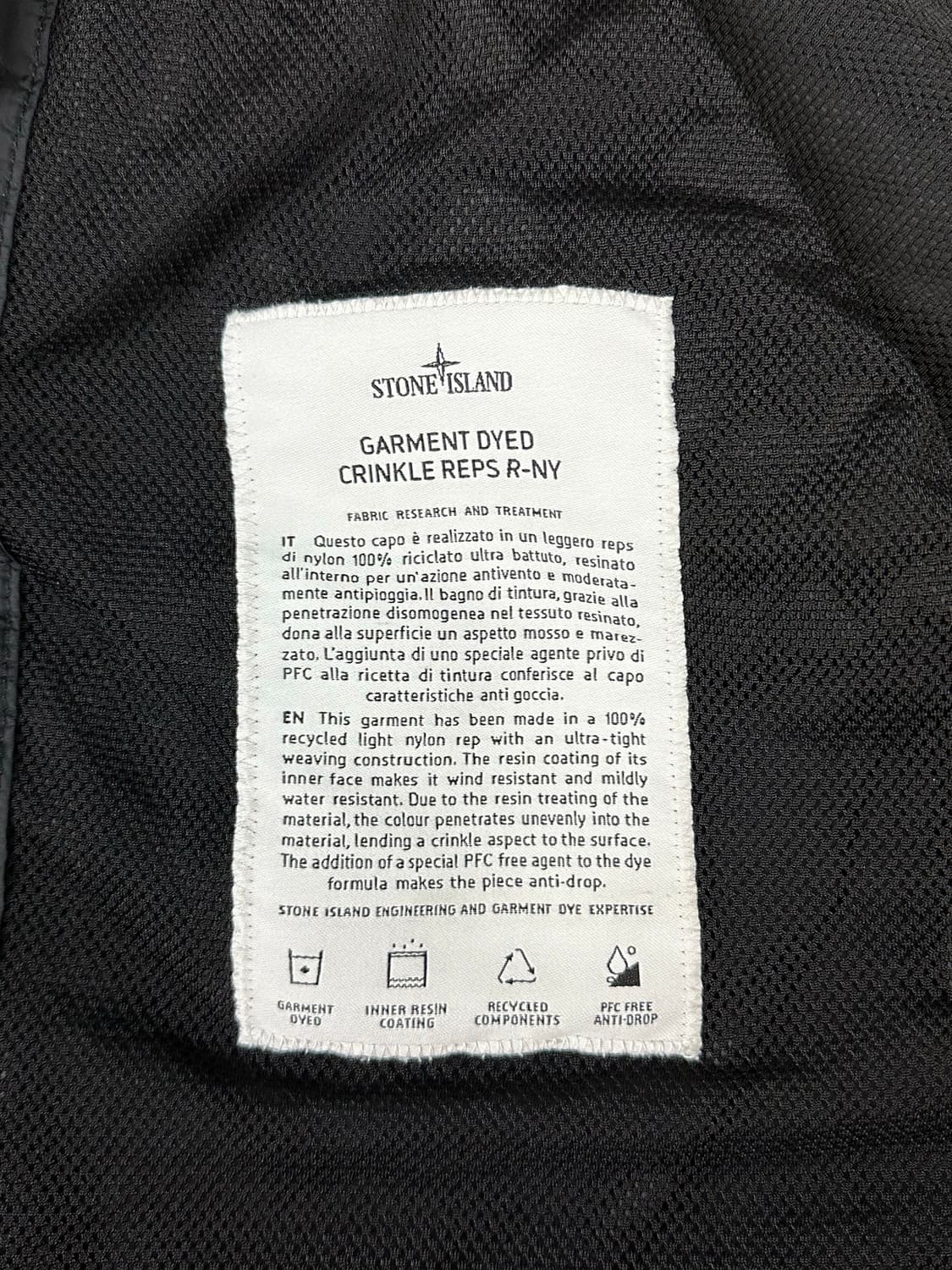 [XL] 백화점판 정품 스톤아일랜드 24SS 크링클랩스 R-NY 후드 상품이미지6