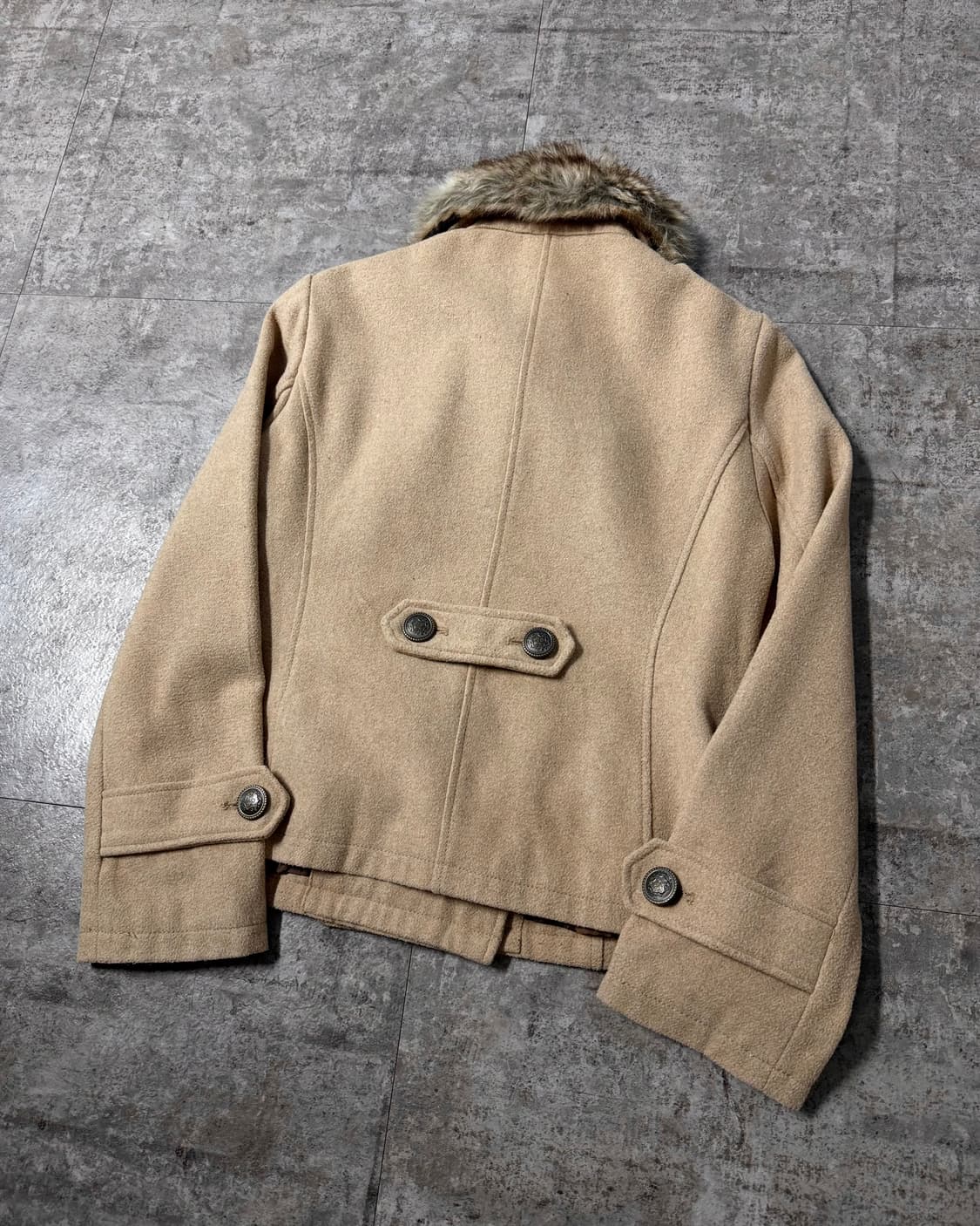 더블 버튼 퍼 카라 코트 상품이미지5