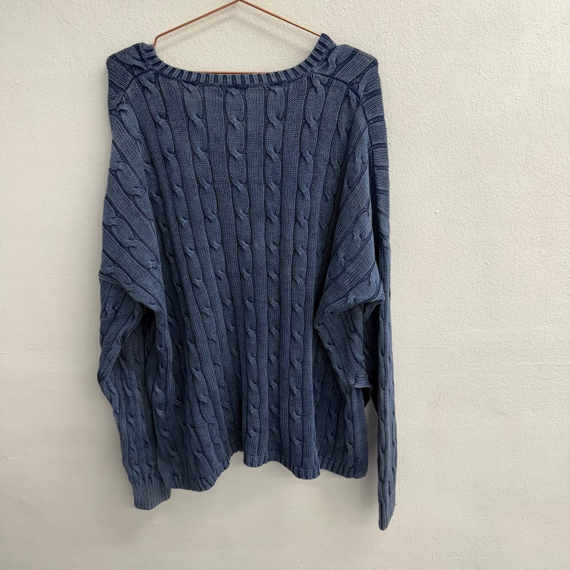 폴로 랄프로렌 오버핏 케이블 꽈배기 니트 스웨터 (XL) 상품이미지5