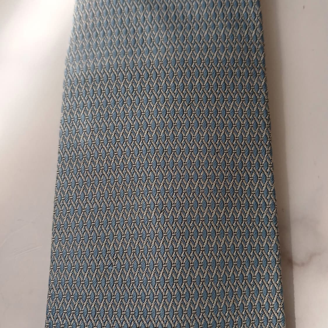 GUCCI 구찌 실크 하늘색 패턴 넥타이 8.5cm B등급 E714 상품이미지5