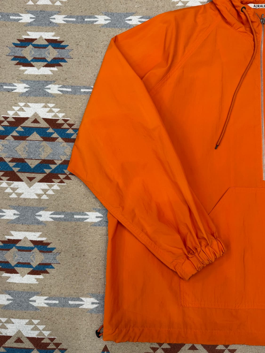 [4] 오라리 워시드 나일론 웨더 코튼 집업 풀오버 오렌지 상품이미지3