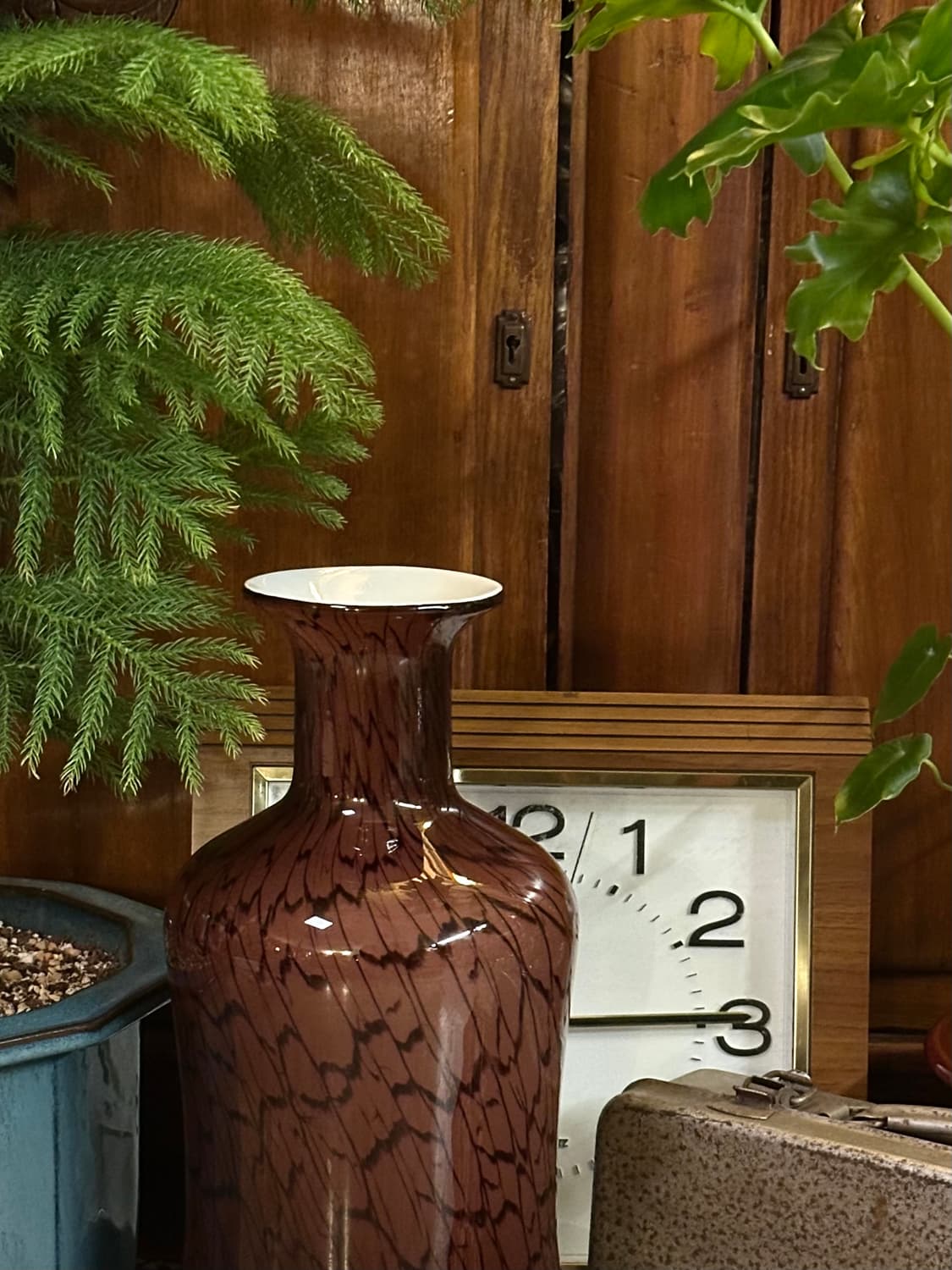 유럽 빈티지 페더링 패턴 아트글라스 대형 화병 상품이미지4