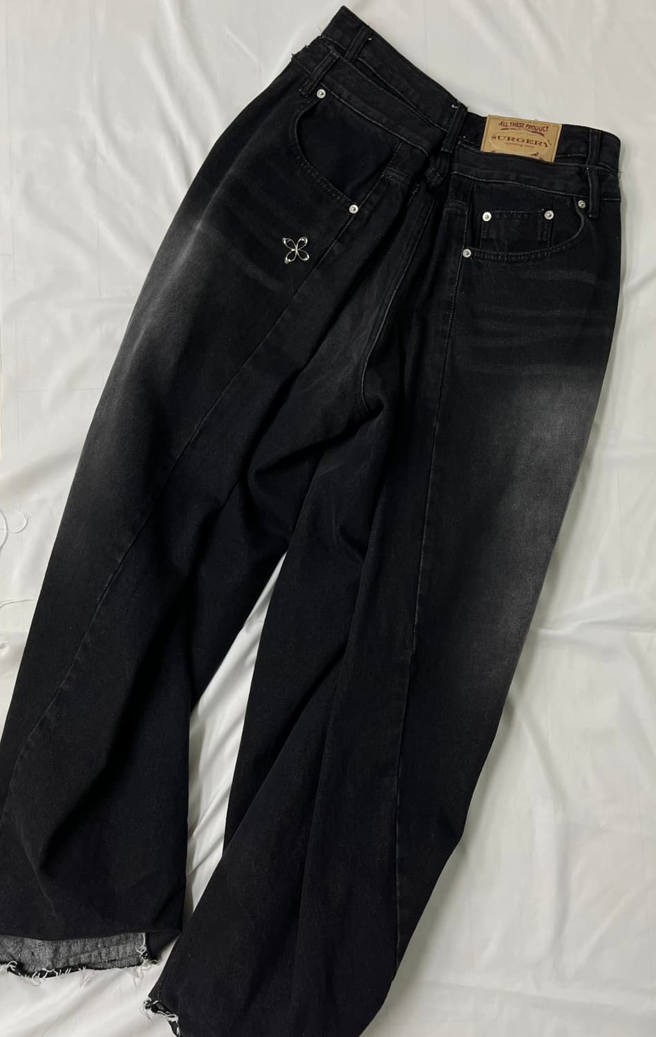 M) SURGERY 블랙 더블 폴딩 배기진 상품이미지3