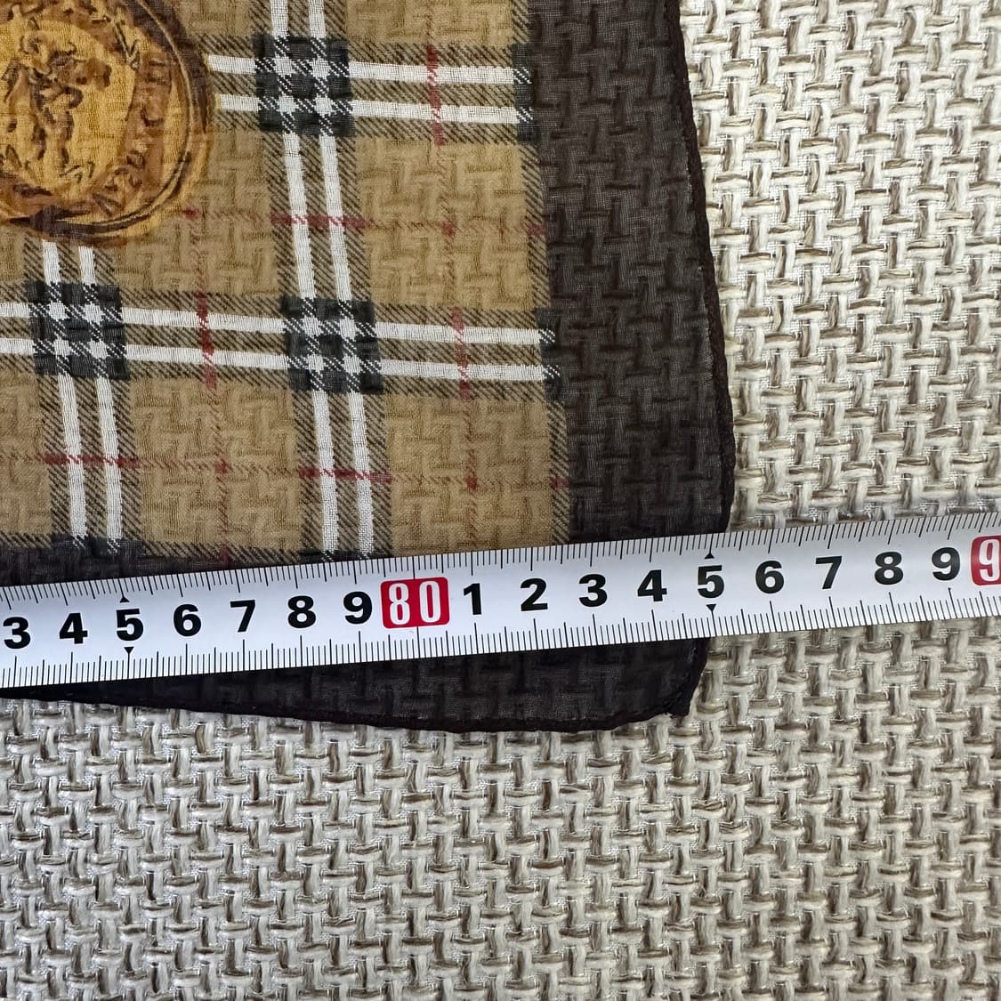 실측확인 빈티지 체크 실크 스카프 0414D 상품이미지2