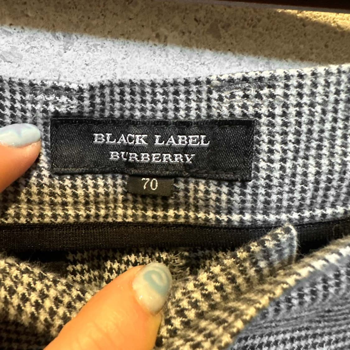 버버리 블랙라벨 하운즈투스 체크 울 슬랙스 사선포켓 디테일 슬림핏 상품이미지5