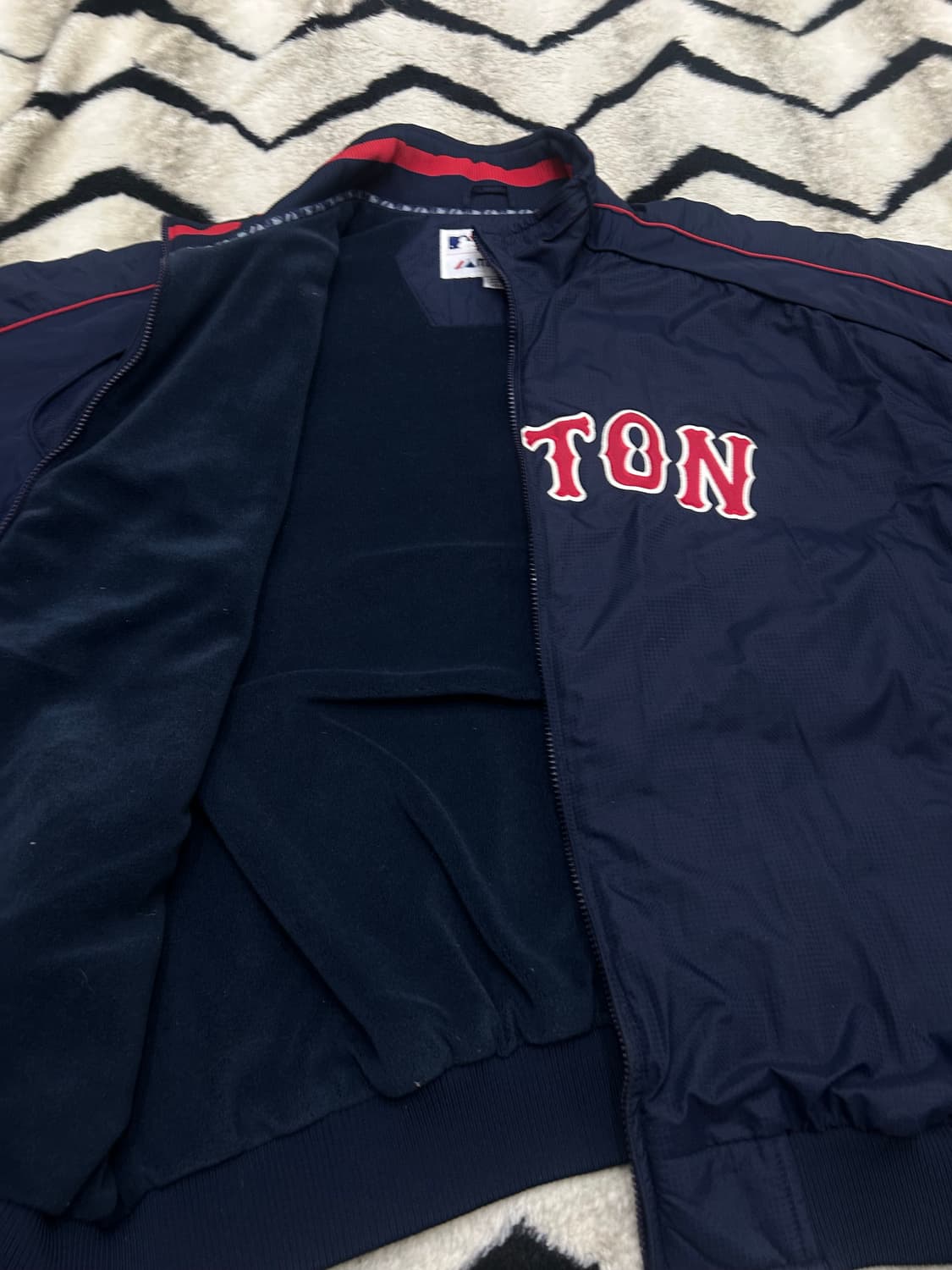 [2XL]마제스틱 보스턴 레드삭스 오왼자켓/기모/네이비 상품이미지4