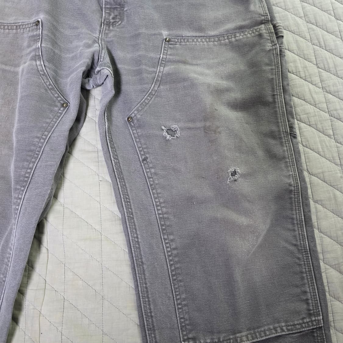 [38X30] 빈티지 칼하트 더블니 B136 GVL 트래쉬드 팬츠 G-3 상품이미지2