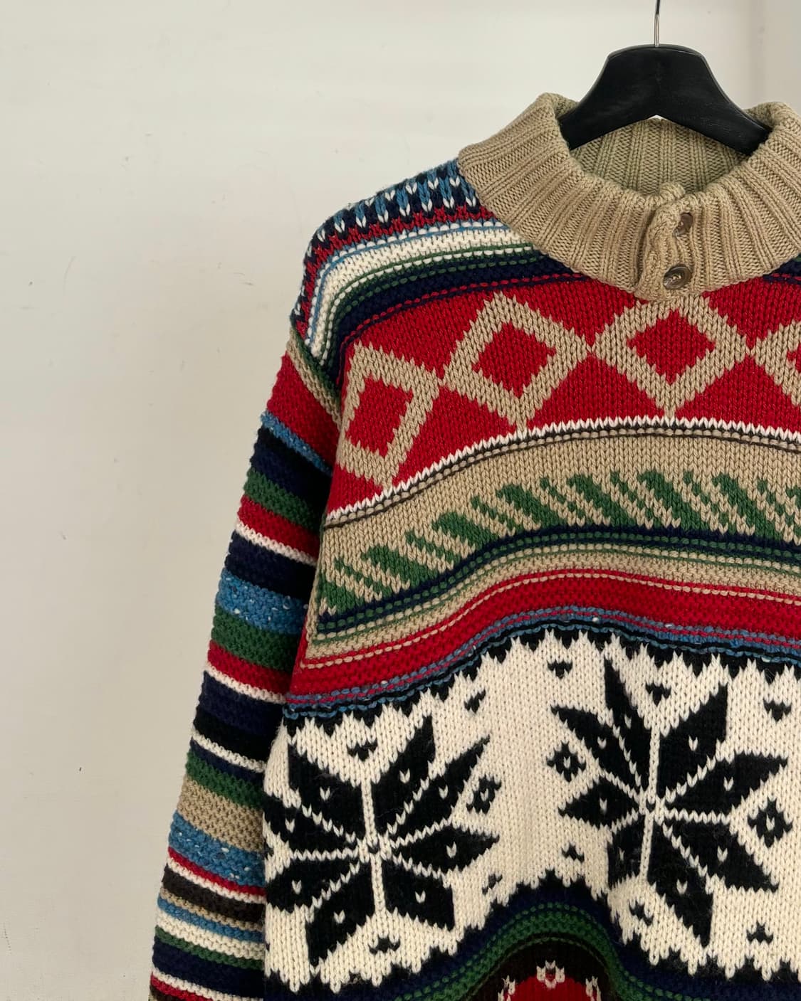 휴고 보스 노드릭 패턴 울 혼방 하이넥 니트 상품이미지3