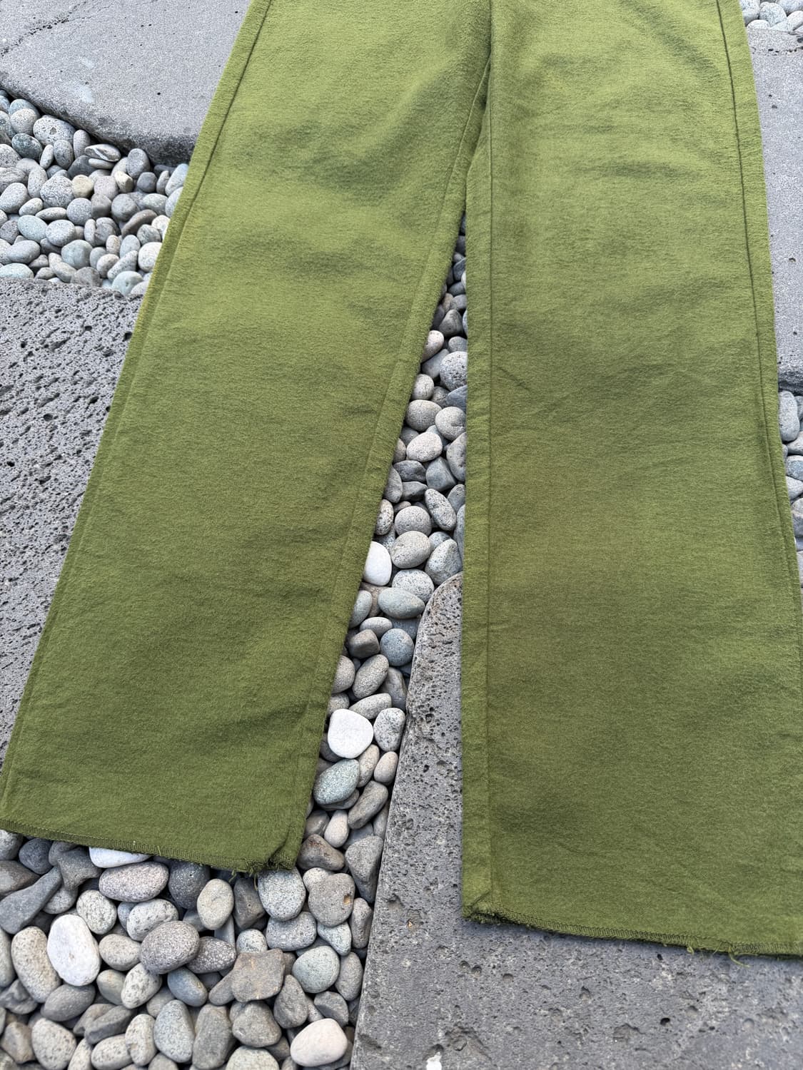90s HSF OLIVE GREEN HAIRY WOOL 헤어리울 워크팬츠 상품이미지6