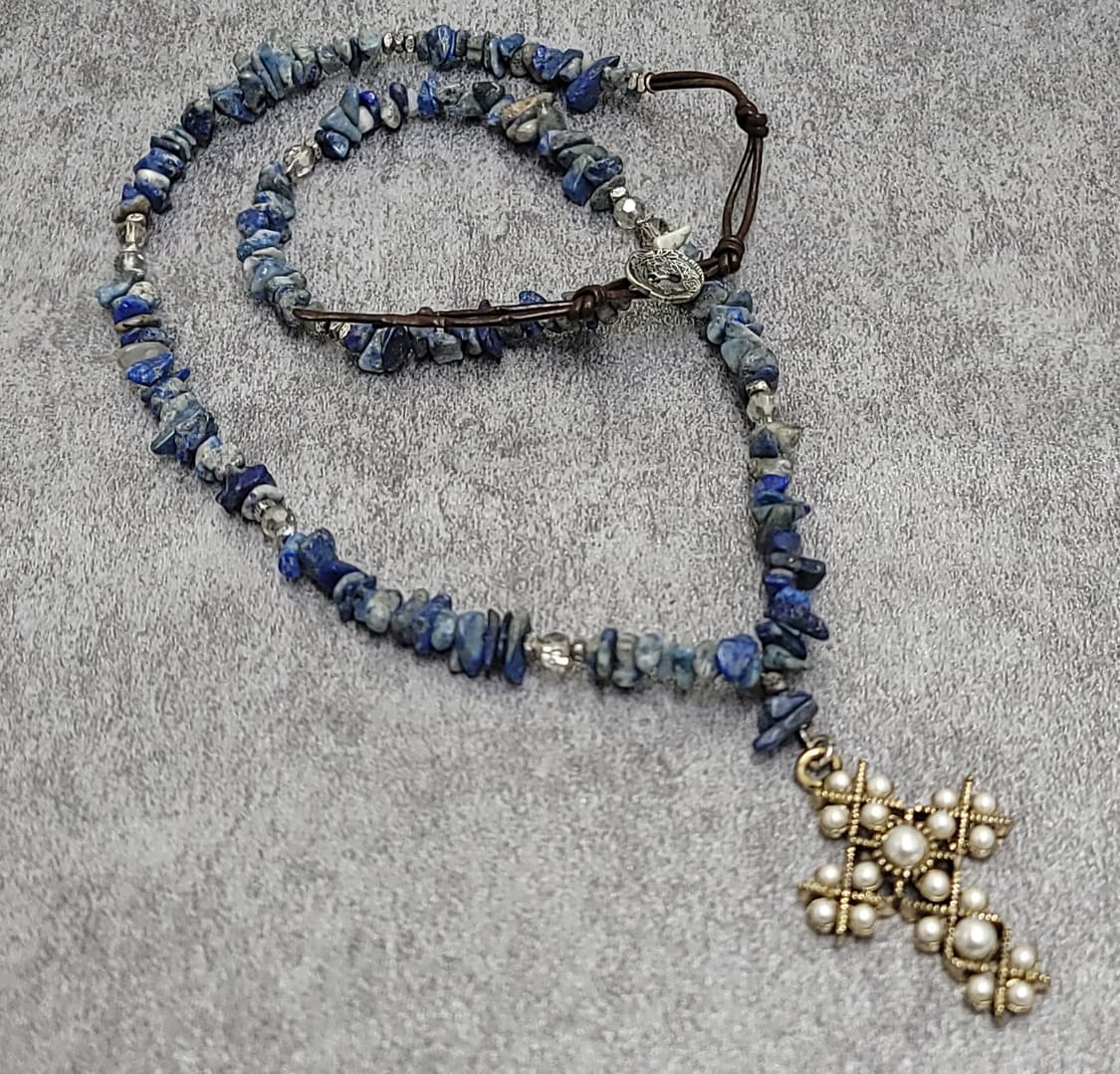 lapis lazuli cross necklace 상품이미지1