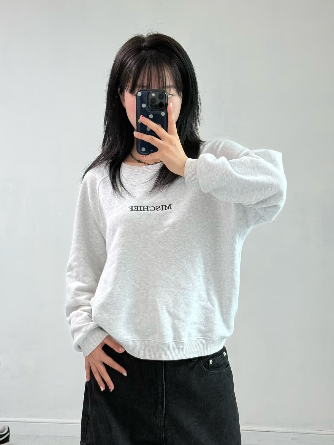 미스치프 멜란지 맨투맨 상품이미지1