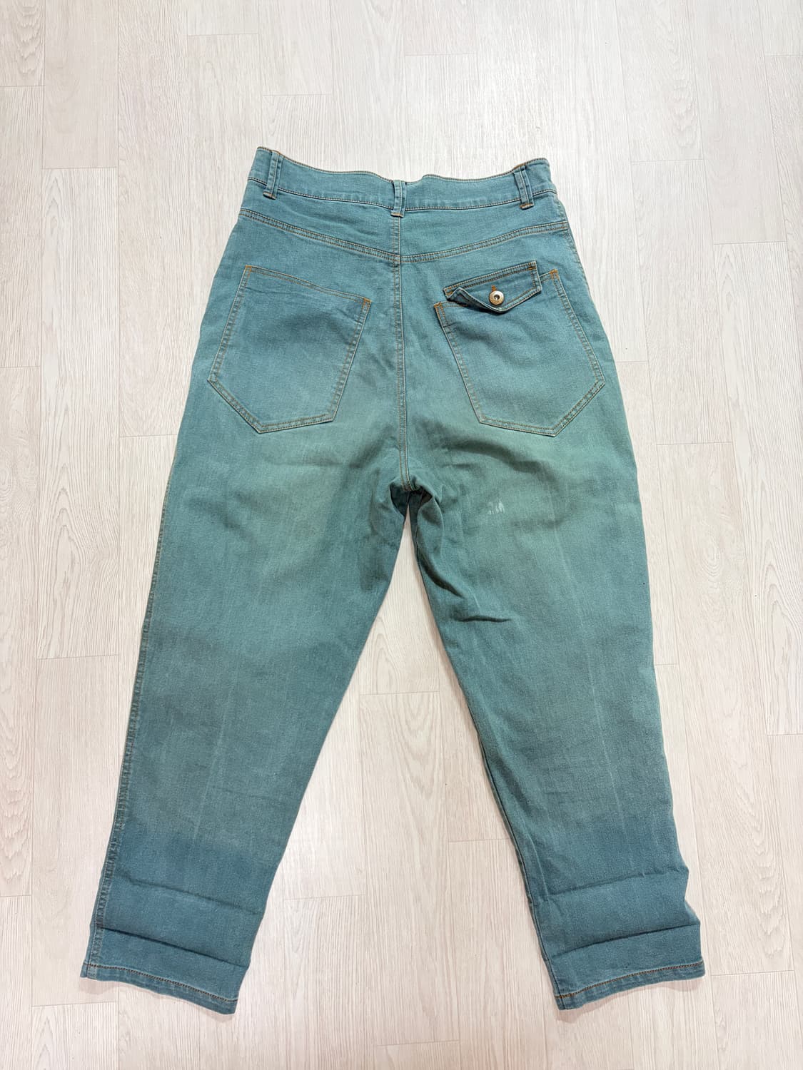 일본 빈티지 피그먼트 민트 데님팬츠 상품이미지4