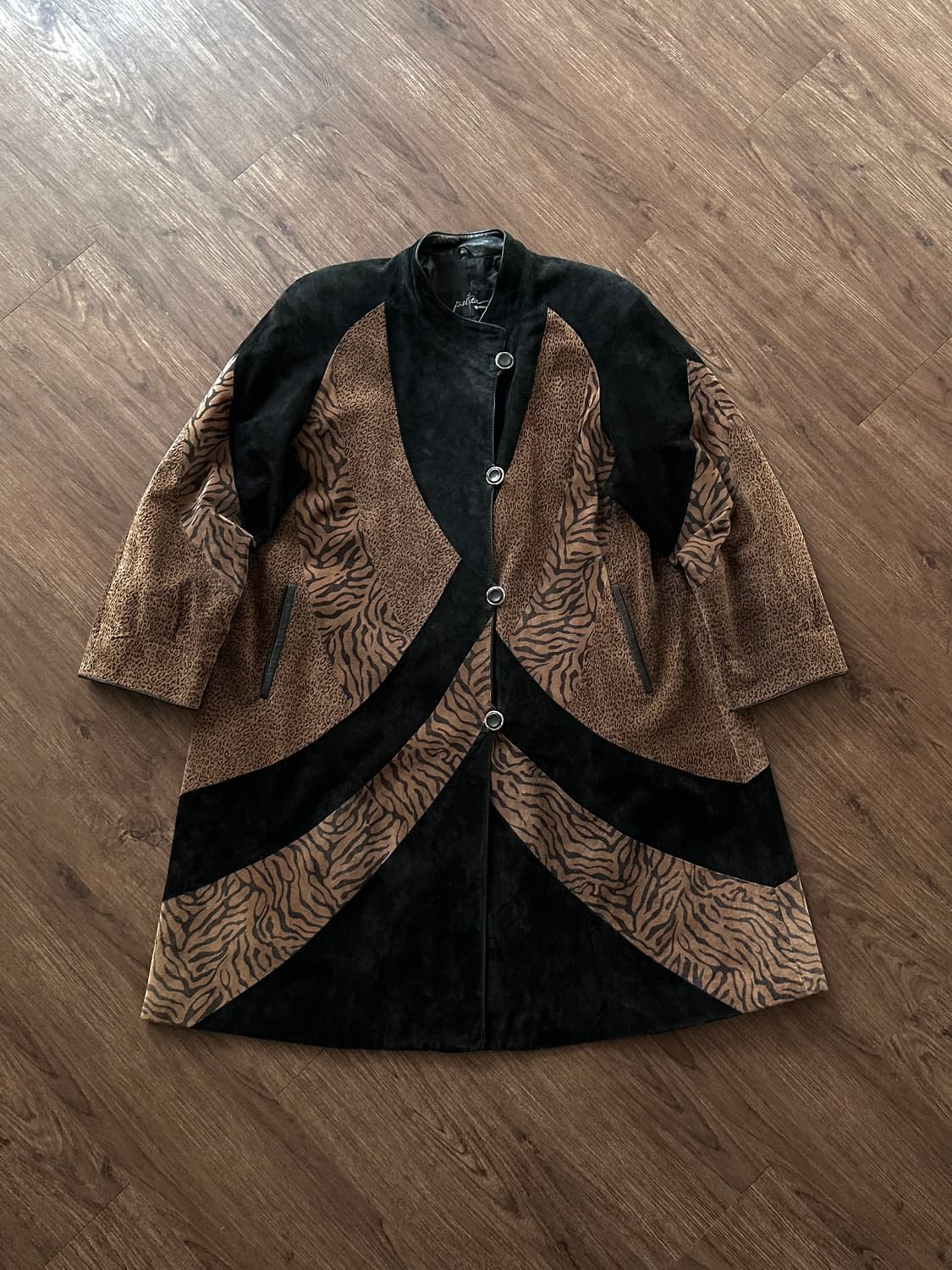 Pielita by Moonbat 레오파드 믹스 피그레더 코트 상품이미지7