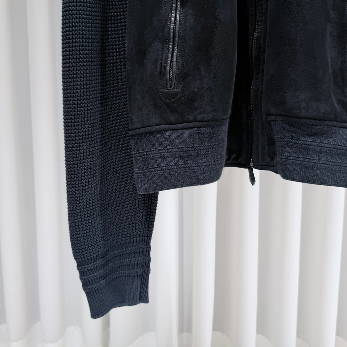 (A+/58) / 톰포드 스웨이드 니트 집업 블랙 상품이미지5