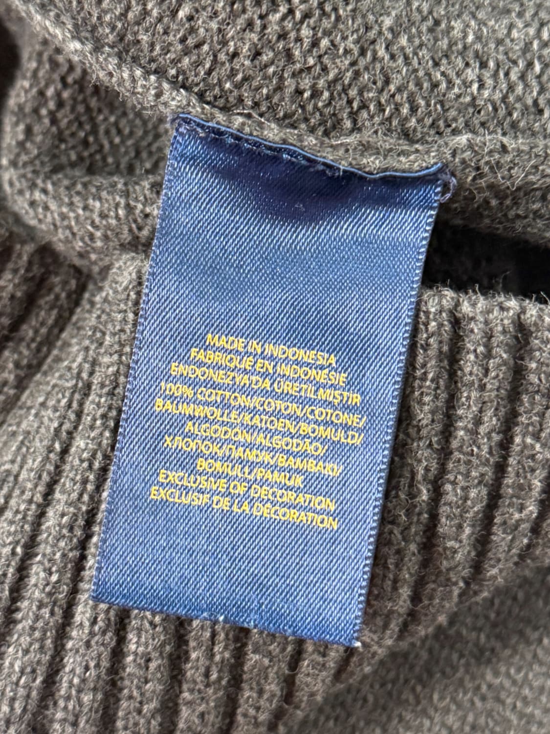 폴로 랄프로렌 신형 루즈핏 딥그레이 니트 집업 상품이미지7