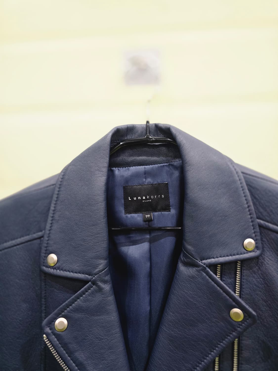 루나코어스 여성 가죽 라이더 자켓 네이비 77 상품이미지8
