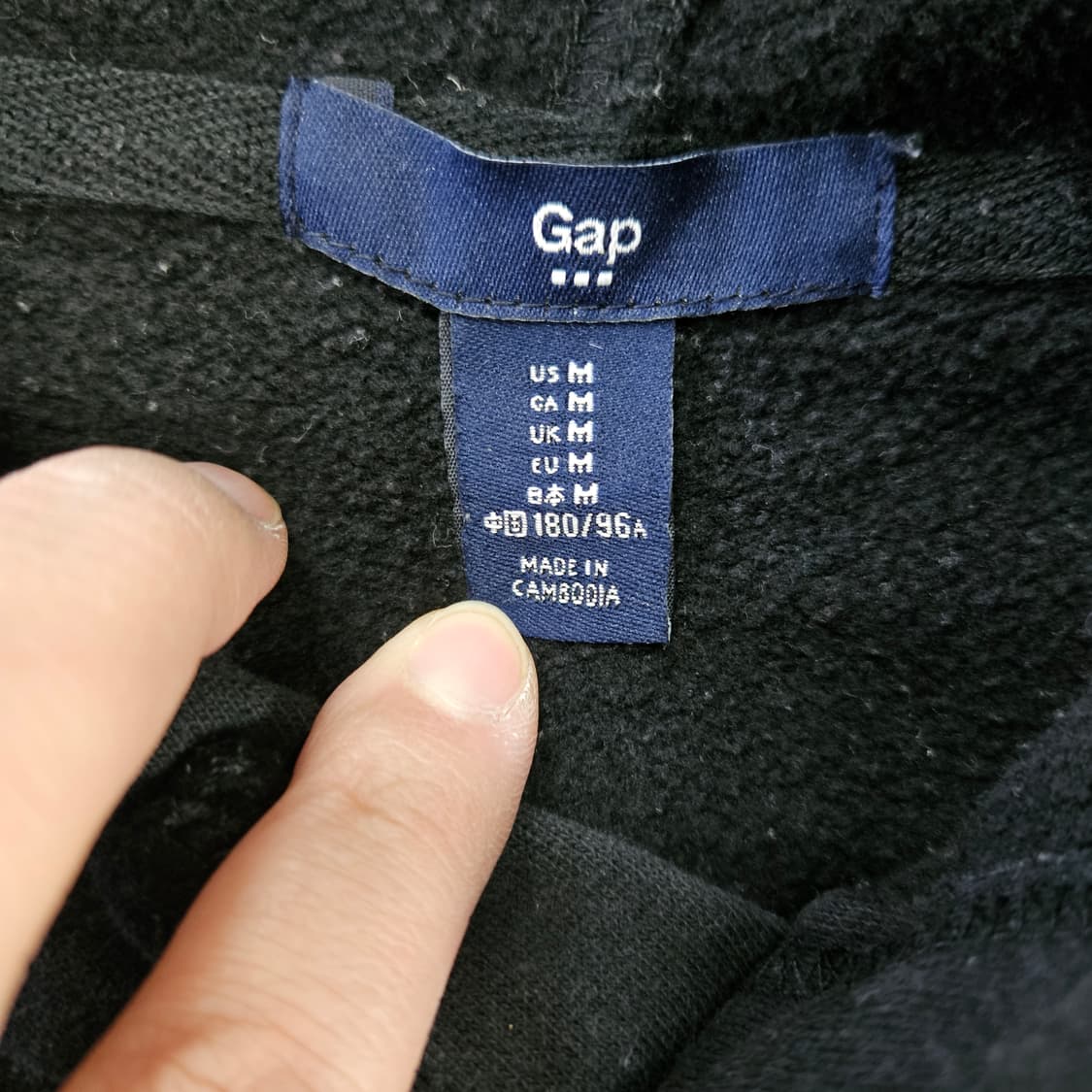 [M] GAP 갭 기모 블랙 후드티 0102YH1 상품이미지3