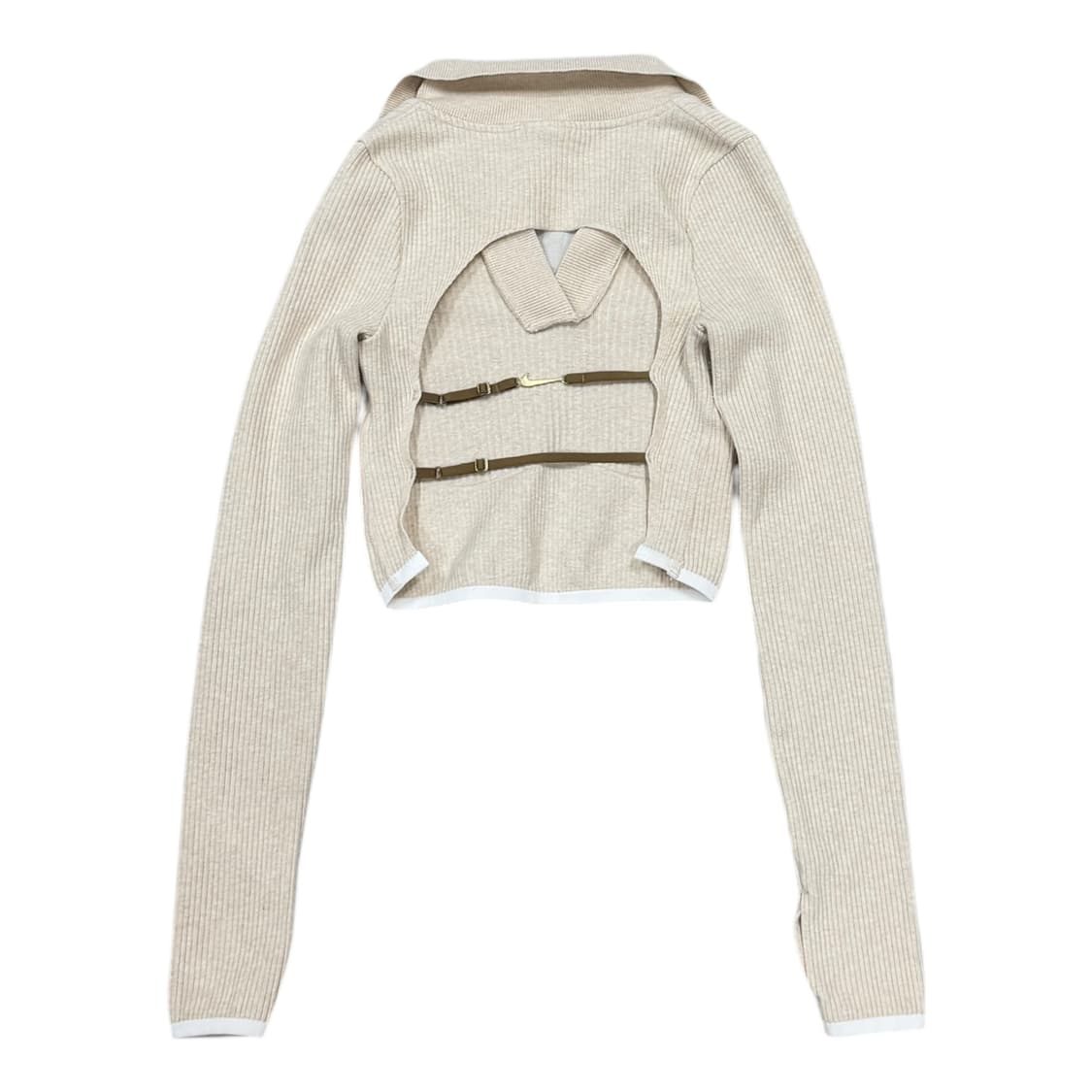 나이키 x 자크뮈스 롱슬리브 립드 폴로 펄 화이트 XS 상품이미지2