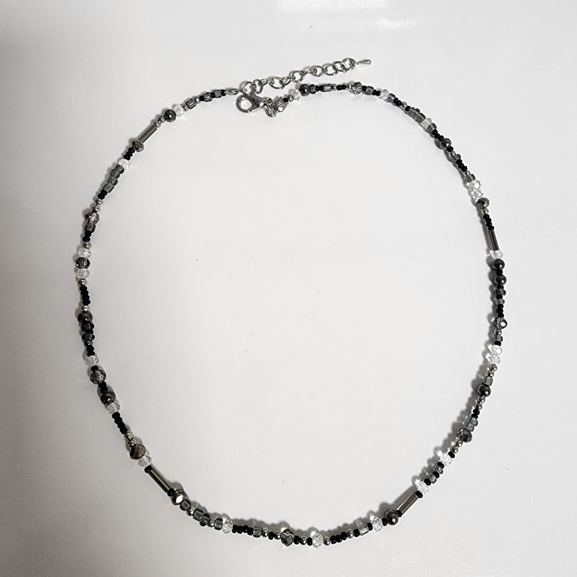 여자 블랙 실버 패션 비즈 목걸이 상품이미지1