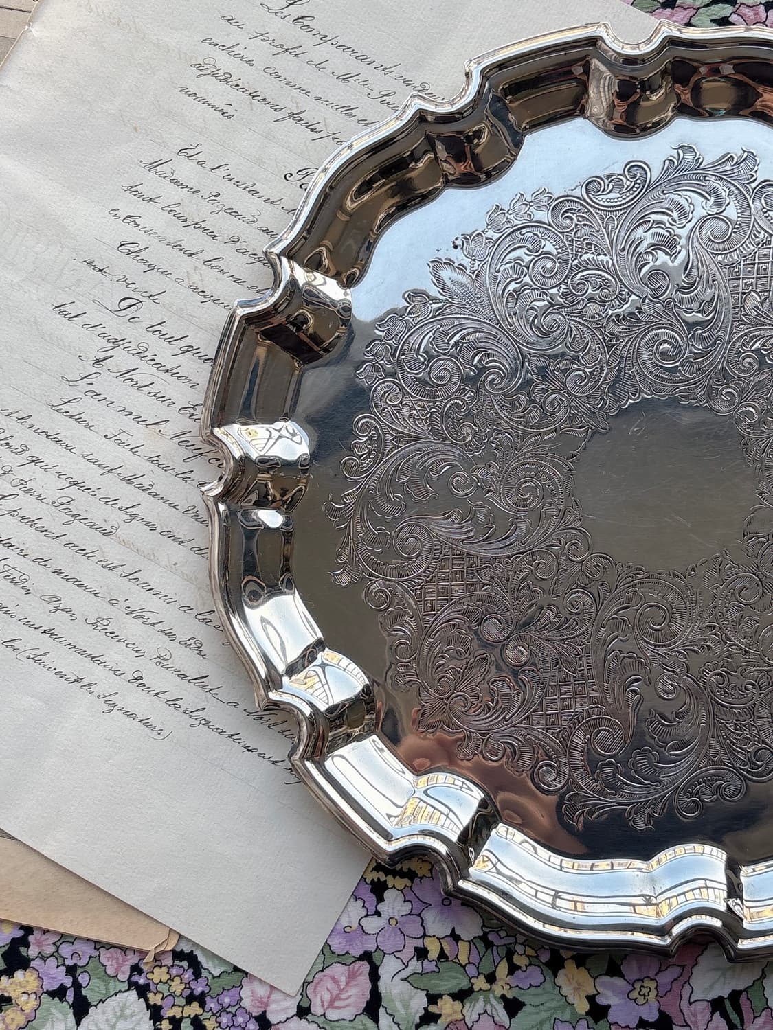 미국 빈티지 Sherwood Silverplate tray 상품이미지3