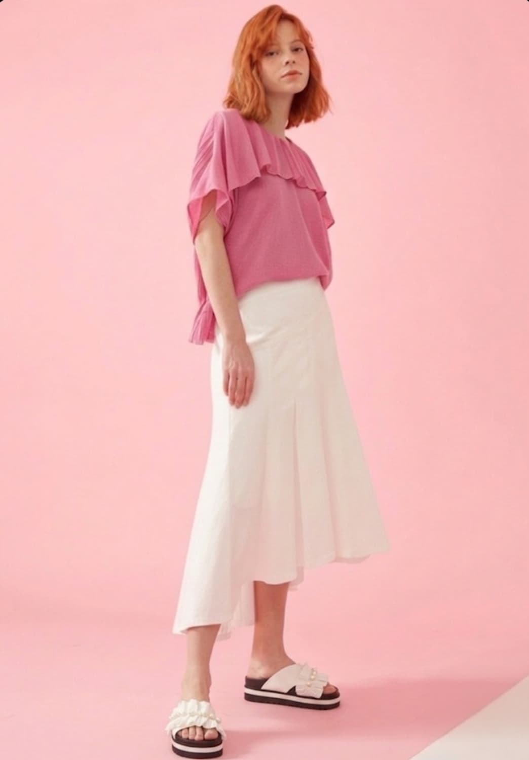 오즈세컨 머메이드 스커트, 러플패널 탑 66사이즈 상품이미지2