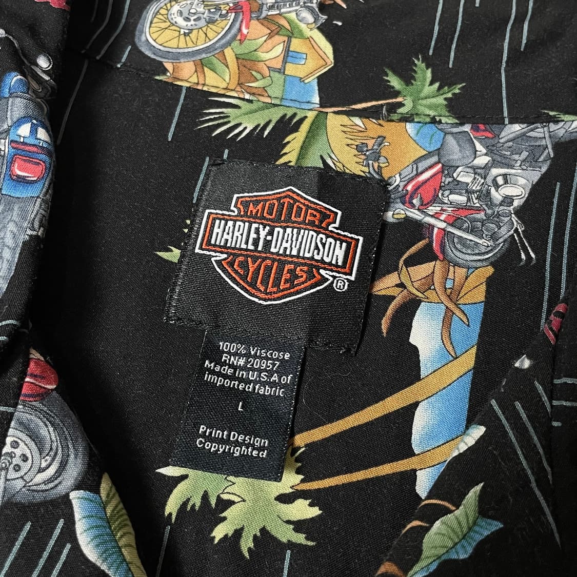 할리데이비슨 블랙 하와이안 셔츠 L 상품이미지4