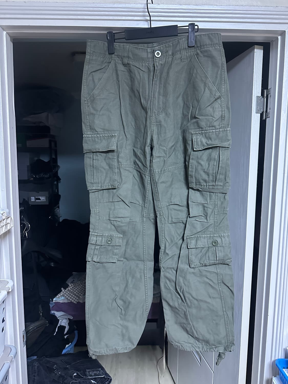 [L] 밀리터리 더블 카고 팬츠 카키 상품이미지1