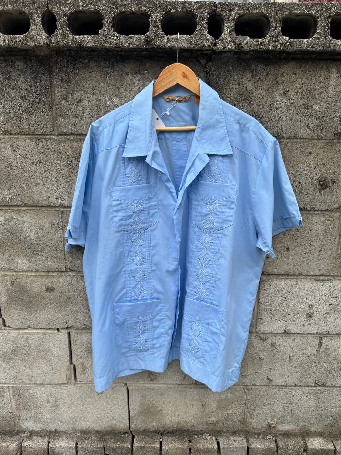 Havanera 빈티지 쿠바 구아야베라 셔츠 하늘색 2xl 상품이미지1