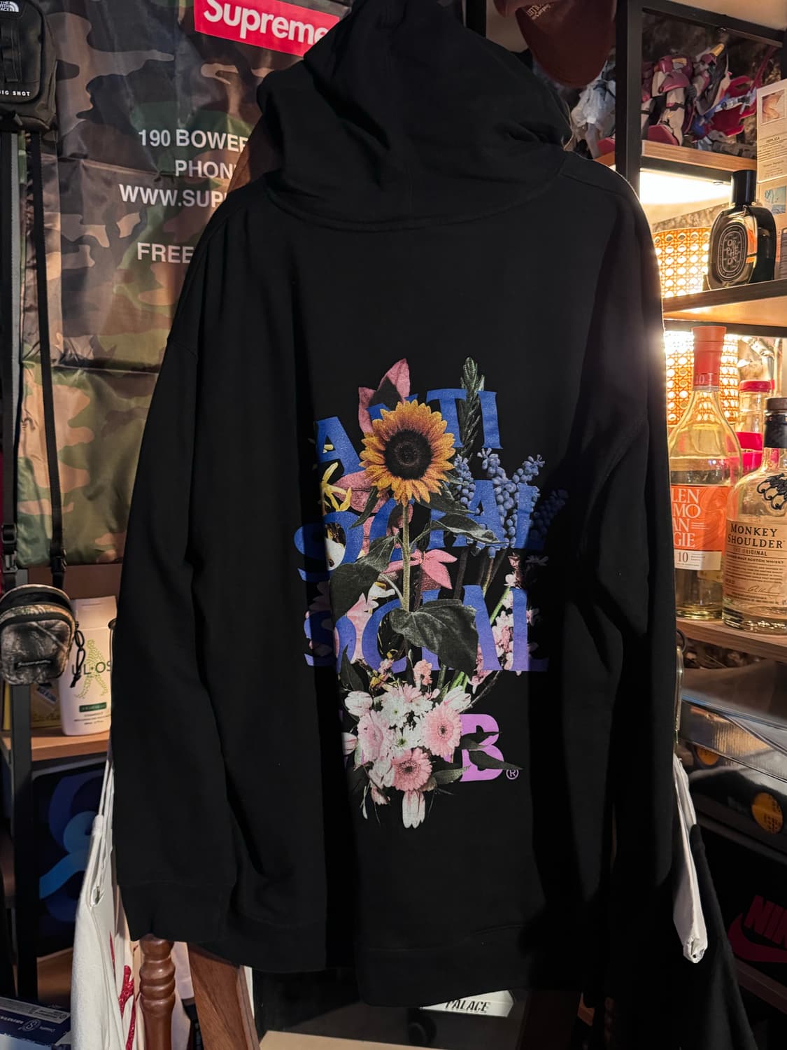 Xl 안티소셜소셜클럽 부케 후디 블랙 상품이미지1