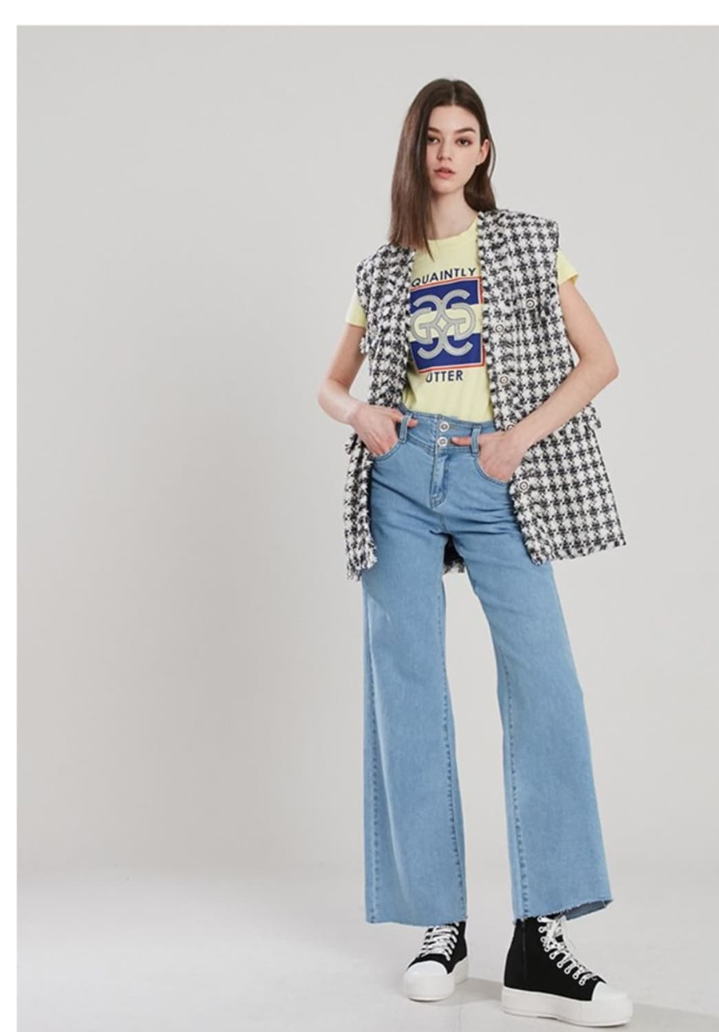 (새상품)에고이스트 포켓 트위드 롱베스트 상품이미지9