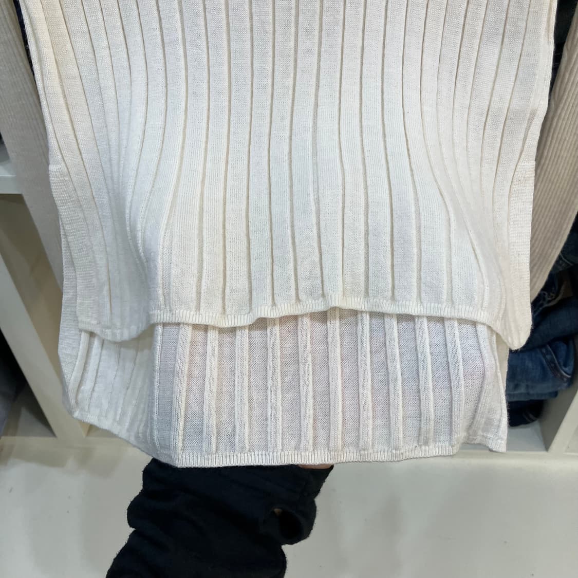 띠어리 아이보리 립 니트 S 상품이미지4