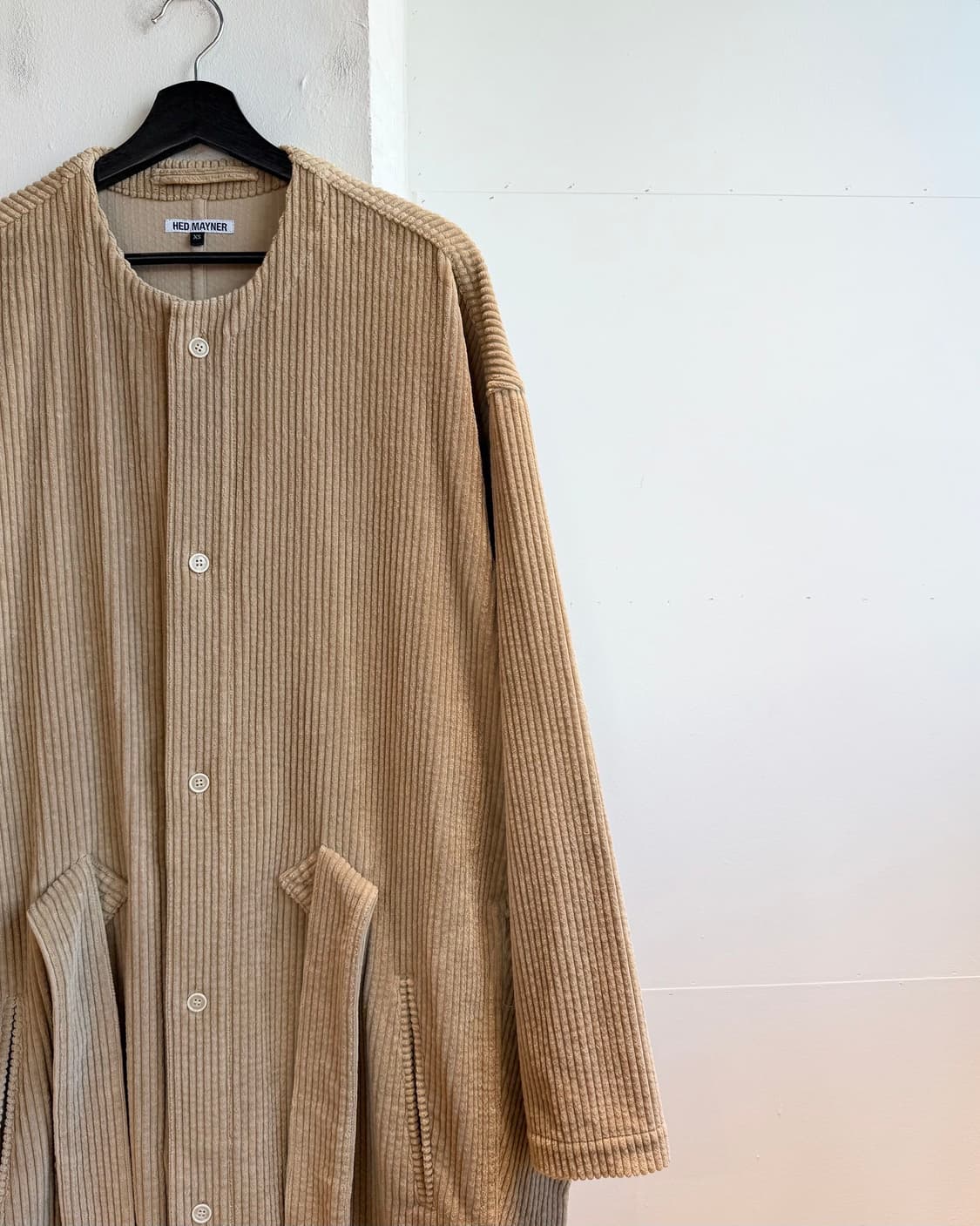 헤드 메이너 베이지 코듀로이 오버라이즈 코트 상품이미지5