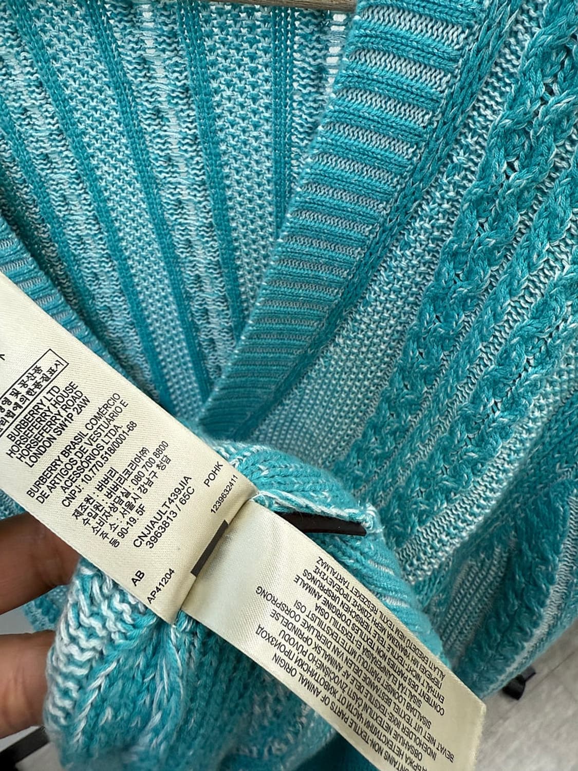100) 버버리 씨그린 캐시미어 가디건 상품이미지10
