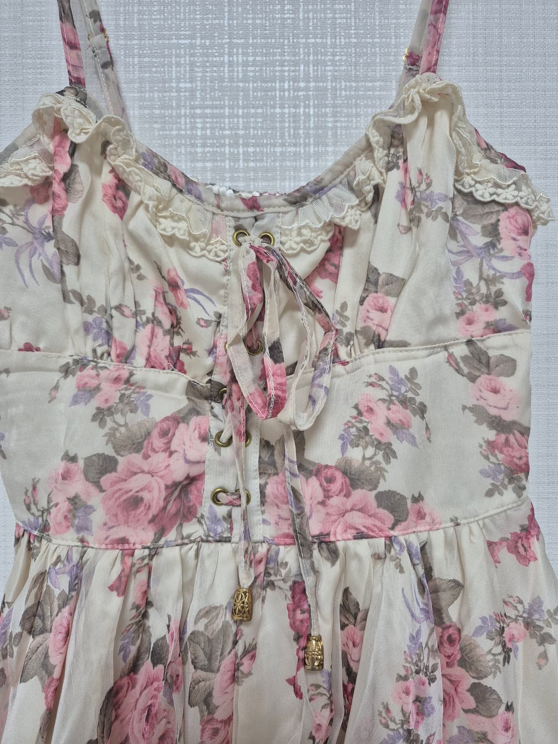 리즈리사 샘플 초고전템 플로럴 히메갸루 원피스 아이보리 상품이미지5