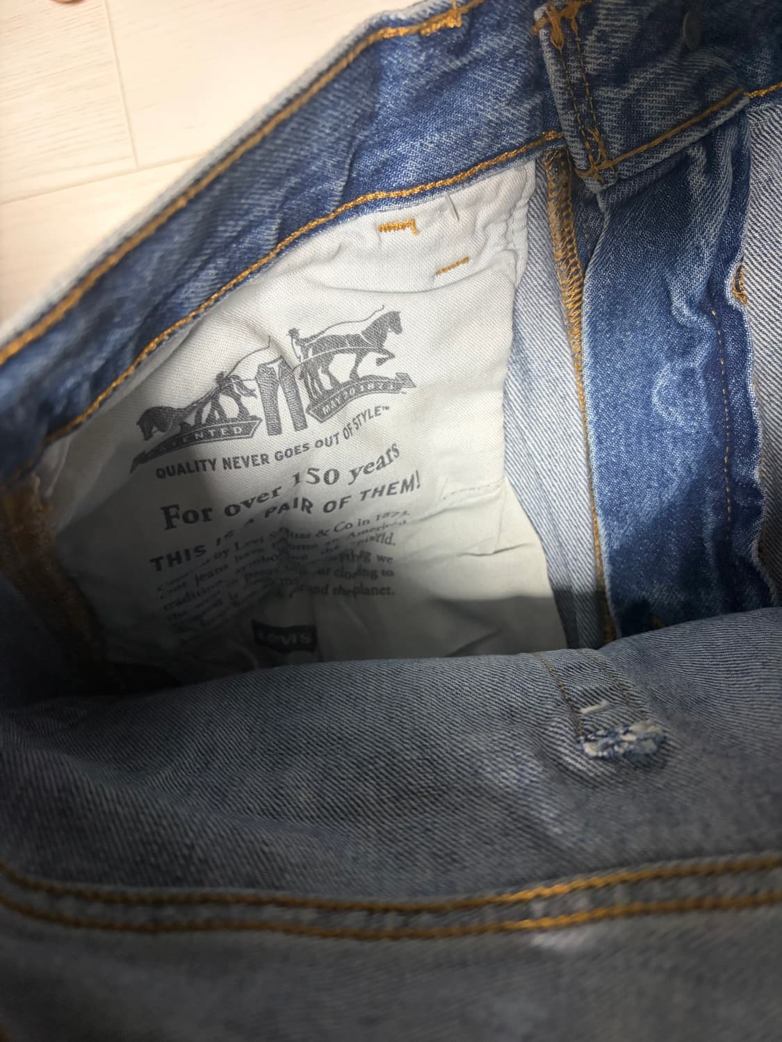 (새상품) 리바이스 568 더블니 카펜더 데님 32x32 상품이미지7