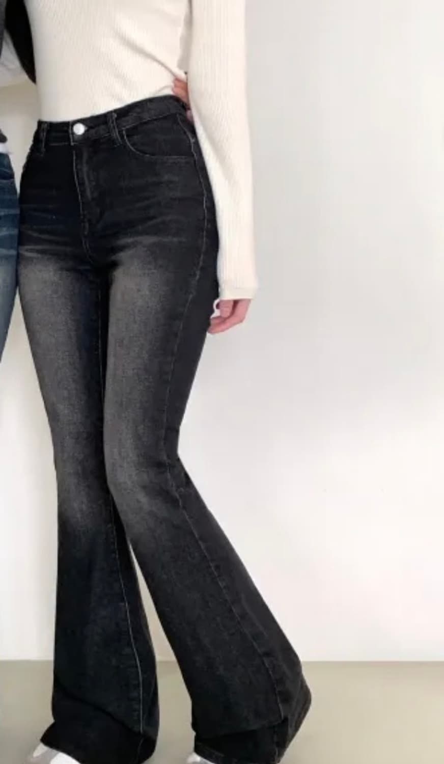 하이웨스트 부츠컷 워싱 청바지 상품이미지1